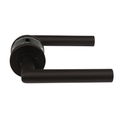 D4E TÜRDRÜCKER FESTDREHBAR AUF ROSETTE SCHWARZ EDELSTAHL KL4 WINKELENTWURF