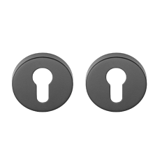 D4E RUNDE TÜRROSETTE SCHWARZ EDELSTAHL PC/ZYLINDER