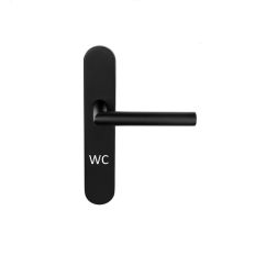 D4E TÜRDRÜCKER AUF LANGSCHILD 45X245 EDELSTAHL SCHWARZ WC 8x63 L-19MM RECHTS