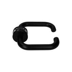 D4E TÜRGRIFF-PAAR, FEST/DREHBAR, AUF ROSETTE, SCHWARZ EDELSTAHL KL4 U-DESIGN